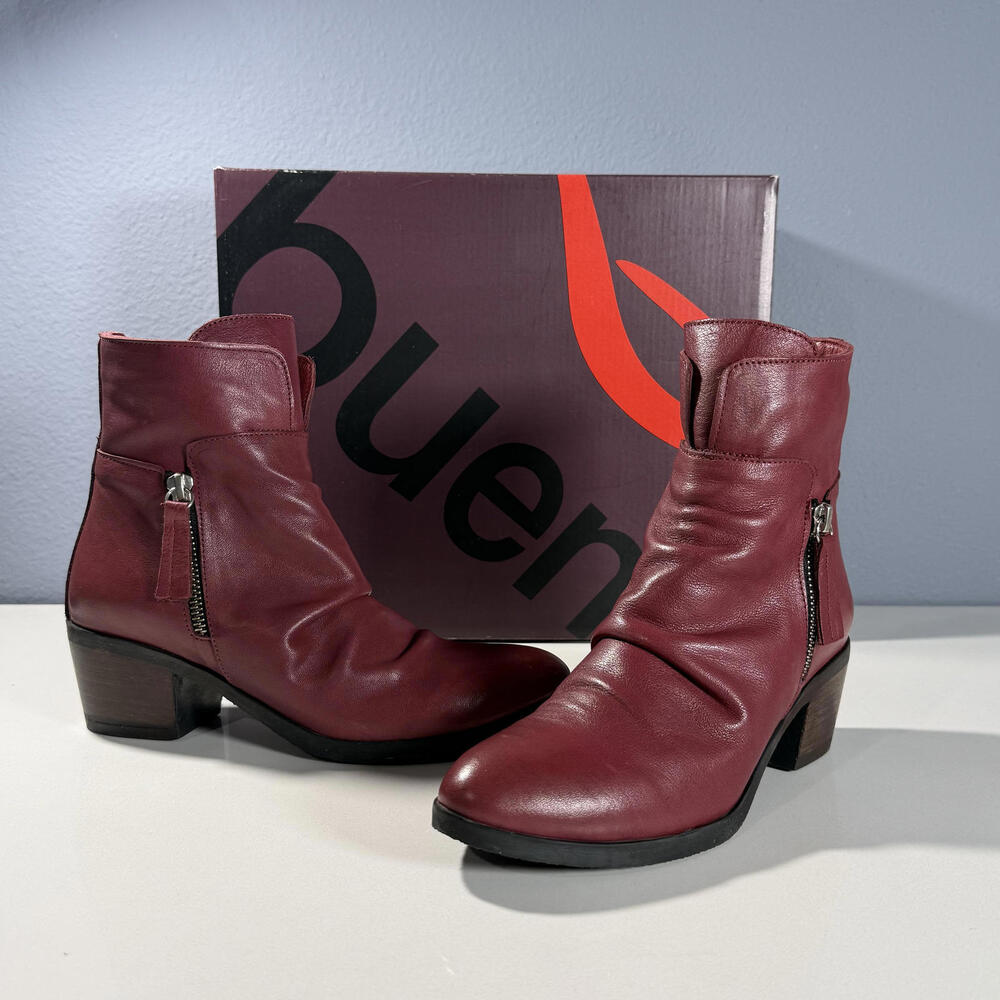 Bueno Colbie Women's‎ Burgundy Leather Ankle Boots